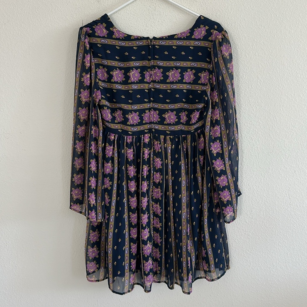 Modcloth Navy and Purple Floral Mini Dress - Picture 6 of 9